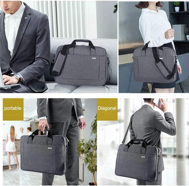 Alt view image 2 of 7 - 17.3-17 Inch Laptop Bag Computer Bag MacBook Bag Gray