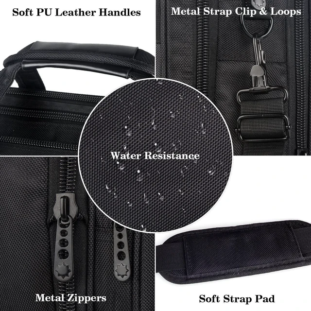 Alt view image 6 of 7 - Gaming Laptop Briefcase 18 Inch Expandable Extra Large Laptop Case