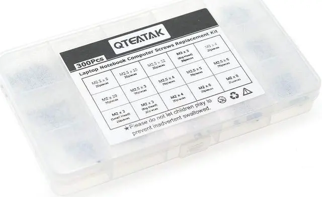 Alt view image 5 of 5 - QTEATAK 300Pcs Black Laptop Notebook Computer Replacement Screws Kit for Lenovo Toshiba Gateway Samsung HP IBM Dell Sony Acer Asus SSD Hard Disk SATA