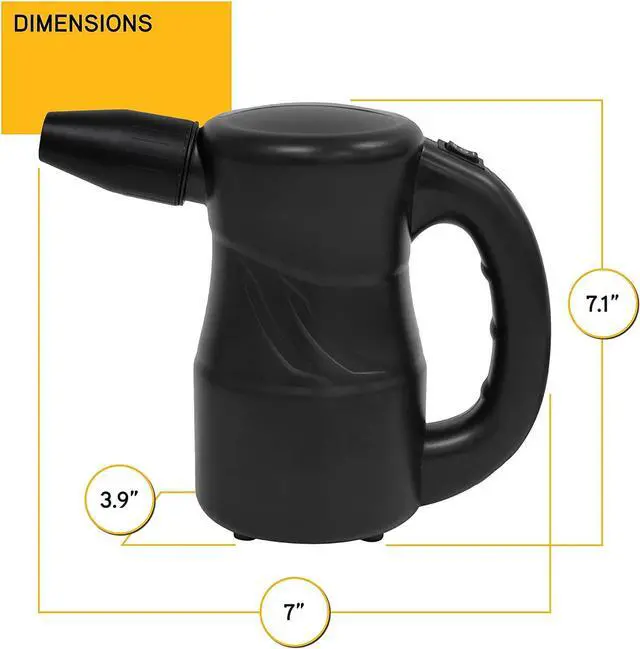 Alt view image 4 of 5 - XPOWER A-2S Cyber Duster Electric Air Duster for Dusting, Drying, Inflating, Blowing, Car Detailing, Computer, Leaf Blowing, 90 CFM, 2 Nozzles + 1 Brush, High Performance Motor, Eco-Friendly, Black