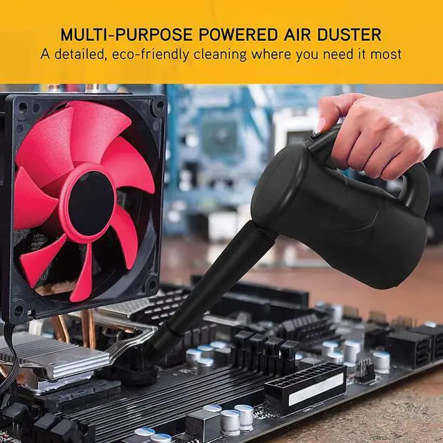 Alt view image 5 of 5 - XPOWER A-2S Cyber Duster Electric Air Duster for Dusting, Drying, Inflating, Blowing, Car Detailing, Computer, Leaf Blowing, 90 CFM, 2 Nozzles + 1 Brush, High Performance Motor, Eco-Friendly, Black