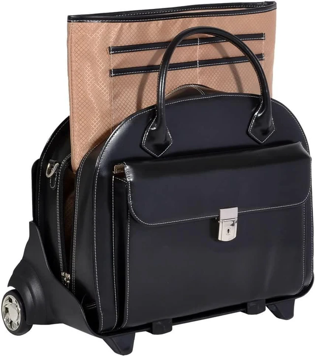 Alt view image 2 of 7 - McKlein Glen Ellyn 15.6" Leather Detachable-Wheeled Women'S Case, Briefcase, 46 cm, Black