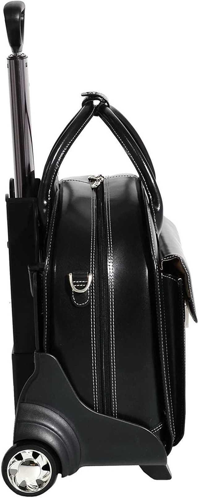 Alt view image 4 of 7 - McKlein Glen Ellyn 15.6" Leather Detachable-Wheeled Women'S Case, Briefcase, 46 cm, Black