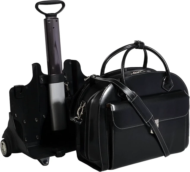 Alt view image 5 of 7 - McKlein Glen Ellyn 15.6" Leather Detachable-Wheeled Women'S Case, Briefcase, 46 cm, Black
