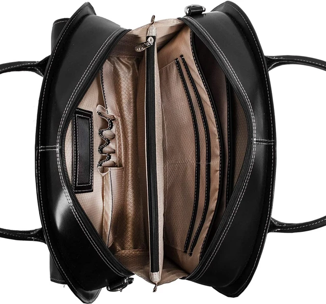 Alt view image 7 of 7 - McKlein Glen Ellyn 15.6" Leather Detachable-Wheeled Women'S Case, Briefcase, 46 cm, Black