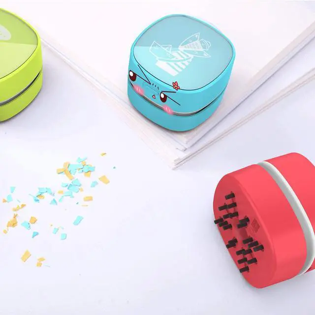 Alt view image 5 of 6 - ODISTAR Desktop Vacuum Cleaner,Mini Table dust Sweeper Energy Saving,High Endurance up to 400 mins,Cordless&360º Rotatable for Cleaning Hairs,Crumbs,Computer Keyboard of Kids Gift(Red Charging)