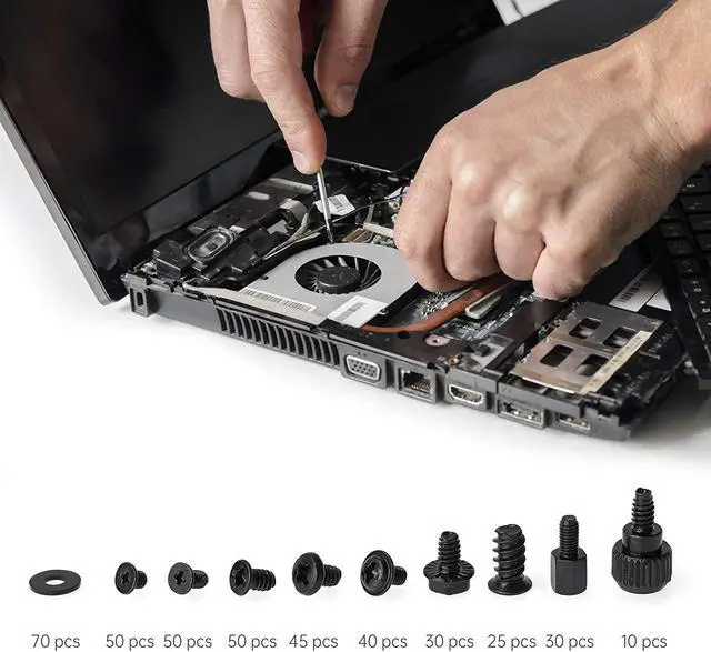 Alt view image 3 of 4 - Corn 400Pcs Computer Screws Standoffs Kit SSD Screw for Universal Motherboard PC Computer Case Screw Fan CD-ROM with Screwdriver