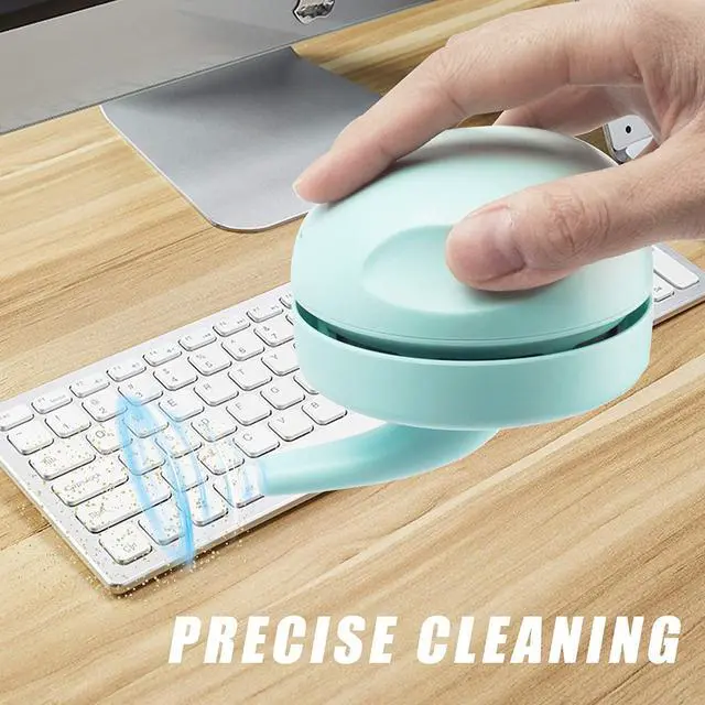 Alt view image 3 of 6 - Desktop Vacuum Cleaner USB Charging with Vacuum Nozzle Cleaning Brush, Detachable Design & Portable Mini Table Dust Vaccum Cleaner, Clean Dust, Crumbs, Piano, Computer, Car Etc(Light Green)