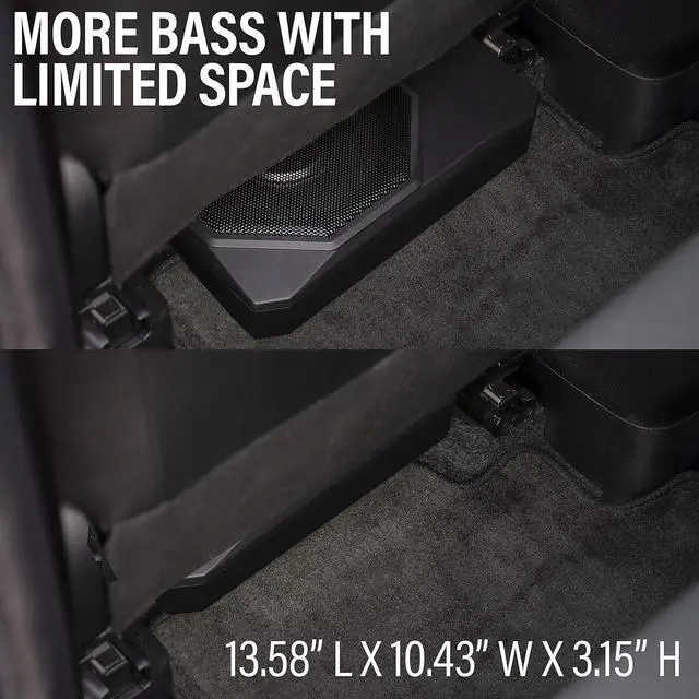 Alt view image 3 of 5 - Laboratories US10K 10 Inch Powered Under Seat Car Subwoofer - 1000 Watts Max, Dual 4 Ohm Voice Coil, 8 Gauge Amp Installation Kit