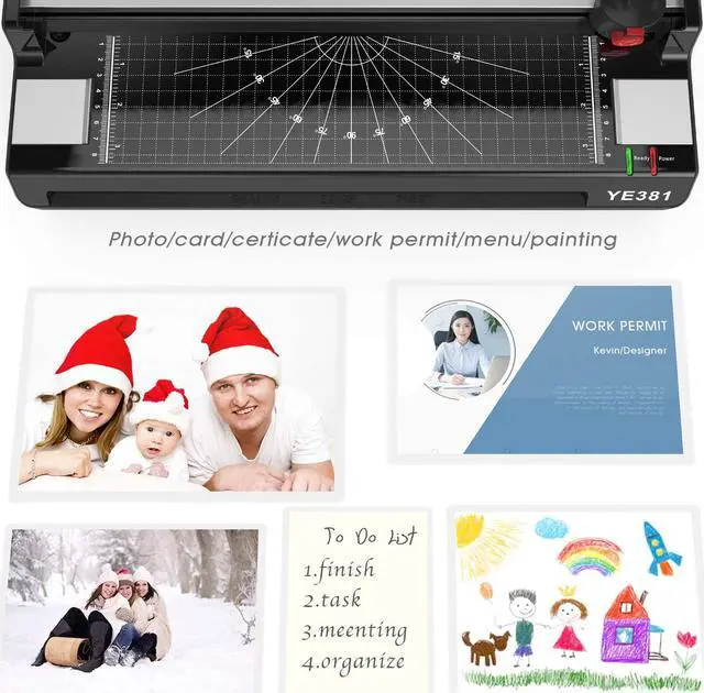 Alt view image 2 of 7 - Laminator Machine for A3/A4/A6, YE381 Thermal Laminating Machine for Home Office School Use with 50 Pouches, Paper Trimmer and Corner Rounder (Black-5) (Black-6)