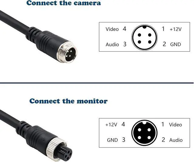 Alt view image 3 of 6 - 67FT Backup Camera Wire,Car Video Systems,Shock Extension,4Pin Aviation Video Extension Cable CCTV Rear View Camera(67FT/20m)