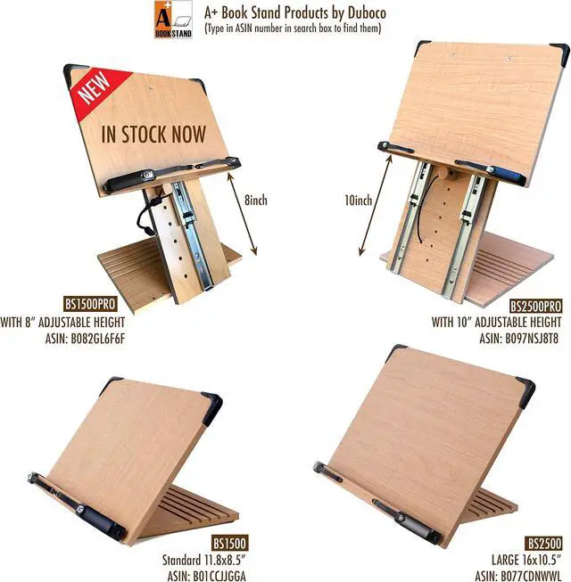 Alt view image 5 of 5 - BS1500PRO Large Portable Height Adjustable Foldable Eye-Level Ergonomic Bookstand Holder for Reading Hands Free Large Thick Heavy College Textbooks Tablets Neck Pain Free
