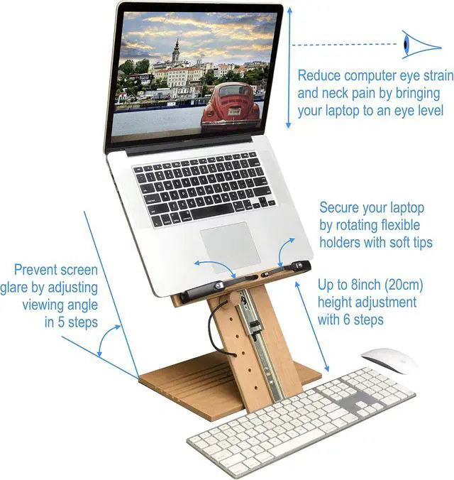 Alt view image 3 of 5 - BS1500PRO Large Portable Height Adjustable Foldable Eye-Level Ergonomic Bookstand Holder for Reading Hands Free Large Thick Heavy College Textbooks Tablets Neck Pain Free
