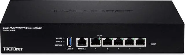 Alt view image 5 of 6 - TRENDnet Gigabit Multi-WAN VPN Business Router, TWG-431BR, 5 x Gigabit Ports, 1 x Console Port, QoS, Inter-VLAN Routing, Dynamic Routing, Load-Balancing, High Availability, Online Firmware Updates