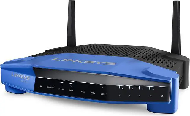 Alt view image 2 of 5 - Linksys WRT1200AC Dual-Band and Wi-Fi Wireless Router with Gigabit and USB 3.0 Ports and eSATA