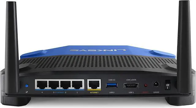 Alt view image 3 of 5 - Linksys WRT1200AC Dual-Band and Wi-Fi Wireless Router with Gigabit and USB 3.0 Ports and eSATA