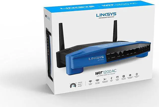 Alt view image 4 of 5 - Linksys WRT1200AC Dual-Band and Wi-Fi Wireless Router with Gigabit and USB 3.0 Ports and eSATA