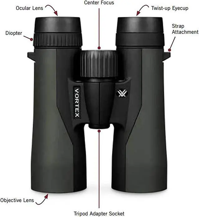 Alt view image 5 of 6 - Optics Crossfire HD 10x42 Binoculars - HD Optical System, Tripod Adaptable, Rubber Armor, Waterproof, Fogproof, Shockproof, Included GlassPak - Unlimited, Unconditional Warranty