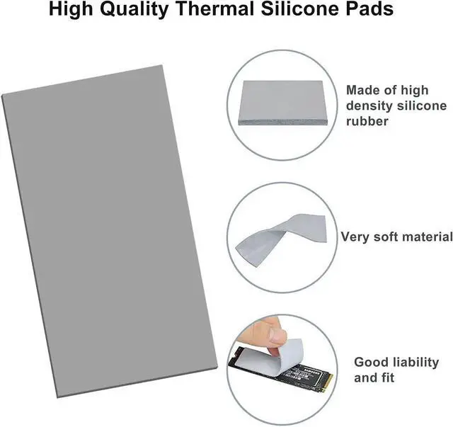 Alt view image 4 of 10 - Thermal Pad 0.5mm 12.8 W/mK 85x45x0.5mm Thermalright Non Conductive Heat Resistance Extreme Odyssey Silicone Thermal Pads for PC Laptop Heatsink/CPU/GPU/LED/PS5/PS4/SSD/RAM Cooler -0.5mm