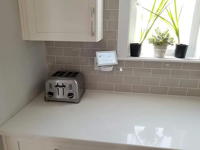 Alt view image 3 of 5 - The Google Home Hub Nest Hub [Gen 1 and Gen 2] Mount for Electrical Outlets. Full Swivel. Installs in Seconds. Hidden Cord Storage. Award Winning Design.