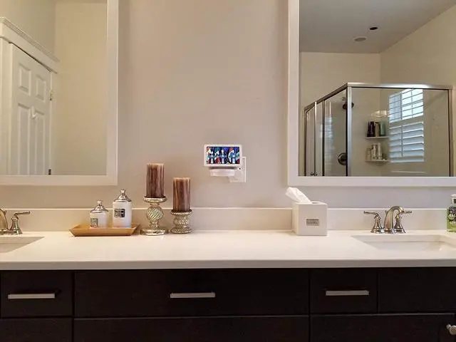 Alt view image 5 of 5 - The Google Home Hub Nest Hub [Gen 1 and Gen 2] Mount for Electrical Outlets. Full Swivel. Installs in Seconds. Hidden Cord Storage. Award Winning Design.