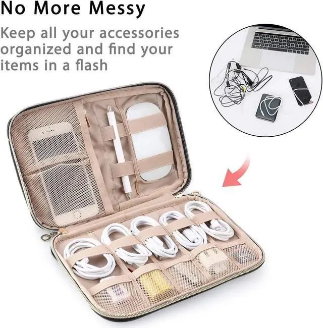 Alt view image 2 of 7 - Bagsmart Travel Cable Organizer, Electronics Accessories Cases, Tech Bag for Hard Drives, Cables, Charger, USB, SD Card