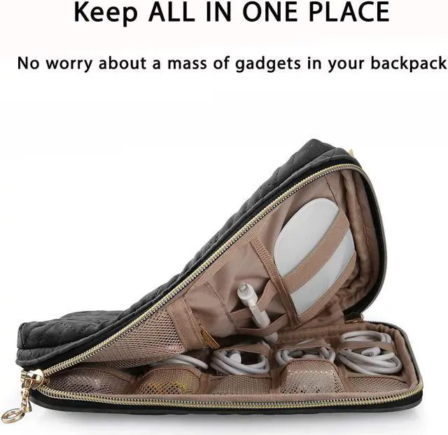 Alt view image 3 of 7 - Bagsmart Travel Cable Organizer, Electronics Accessories Cases, Tech Bag for Hard Drives, Cables, Charger, USB, SD Card