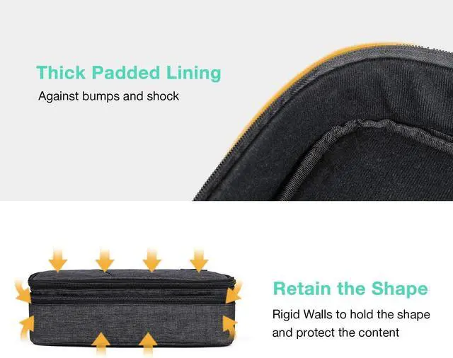 Alt view image 5 of 7 - BAGSMART Double Layer Travel Universal Cable Organizer Cases Electronics Accessories Storage Bag for 10.5'' iPad Pro, iPad air, Charger, Kindle, Black