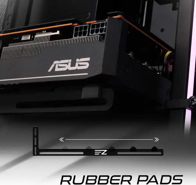 Alt view image 3 of 7 - GPU Holder,Graphics Card Brace Support,Video Card Holder,GPU VGA Bracket for Custom Desktop PC Gaming-3mm Aluminum-Black