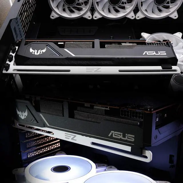 Alt view image 3 of 7 - GPU Bracket,Graphics Card Brace Support,Video Card Holder,GPU Holder for Custom Desktop PC Gaming-3mm Aluminum-White