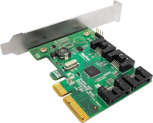 Alt view image 3 of 4 - HighPoint Rocket 640L Lite Version 4-Port PCI-Express 2.0 x4 SATA 6Gb/s RAID Controller