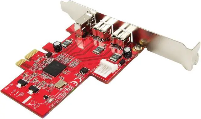 Alt view image 5 of 7 - PEX-FW107 1394b & 1394a 3-Port PCI Express (PCIe) Low Profile FireWire Host Adapter Card - TI XIO2213 Chipset