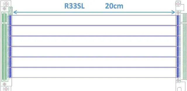 Alt view image 3 of 5 - ADT-LINK PCI-E X16 to 16X 3.0 Male to Female Riser Extension Cable Graphics Card Computer Chassis PCI Express Extender Ribbon 128G/Bps (R33SL 20CM)