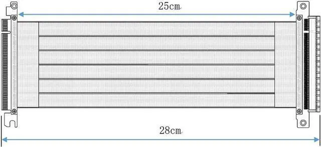Alt view image 5 of 5 - ADT-LINK PCI-E X16 to 16X 3.0 Male to Female Riser Extension Cable Graphics Card Computer Chassis PCI Express Extender Ribbon 128G/Bps (R33SF 25CM)