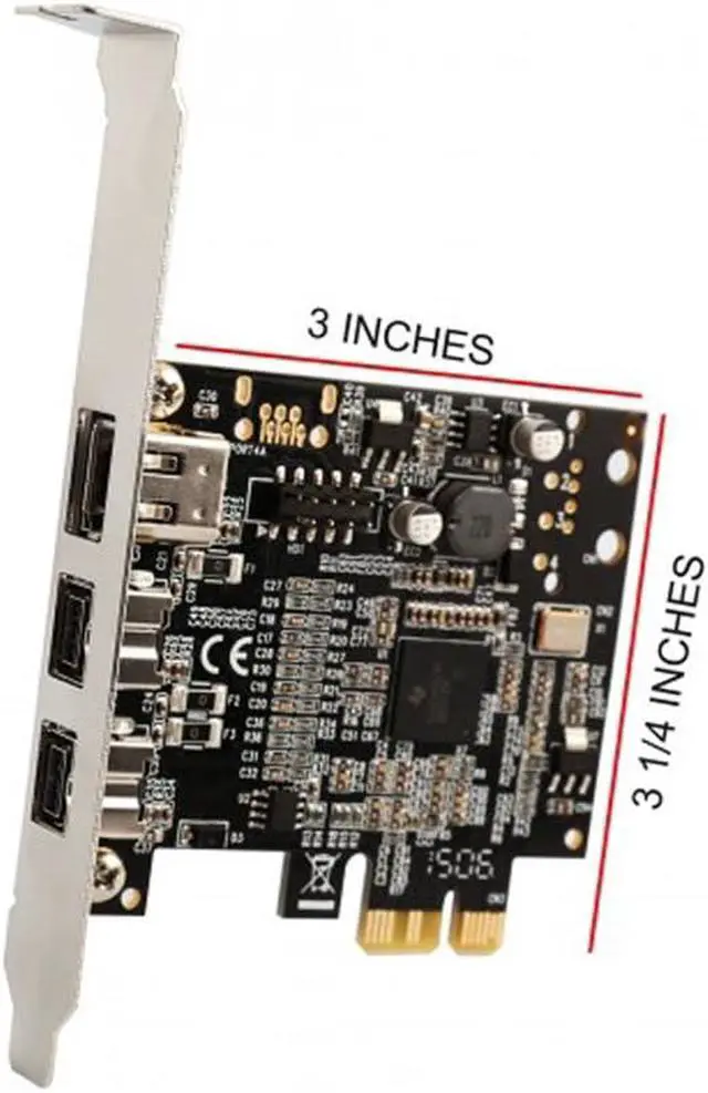 Alt view image 3 of 4 - Syba Low Profile PCI-Express Firewire Card with Two 1394b Ports and One 1394a Port (2B1A), TI Chipset, Extra Regular Bracket SD-PEX30009