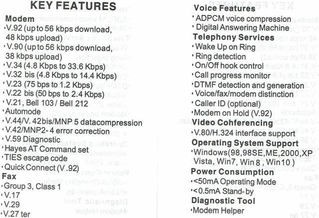 USB 56K External Dial Up Fax Data Modem Windows 10 / 8 / 7 / XP / Vista