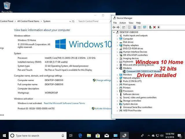 Alt view image 5 of 5 - USB 56K External Dial Up Fax Data Modem Windows 10 / 8 / 7 / XP / Vista