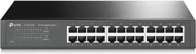 Alt view image 8 of 10 - TP-Link 24 Port Gigabit Ethernet Switch | Desktop or Rackmount | Lifetime Protection | Plug & Play | Shielded Ports | Sturdy Metal | Fanless Quiet | Traffic Optimization | Unmanaged (TL-SG1024S)