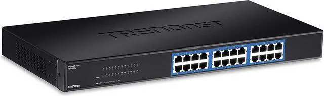 Main image of TRENDnet 24-Port Unmanaged Gigabit 10/100/1000 Mbps GREENnet Metal Housing Switch, 48 Gbps Switching Fabric, Fanless, Rack Mountable, TEG-S24G