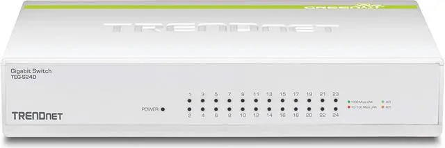 Alt view image 4 of 5 - TRENDnet 24-Port Gigabit GREENnet Switch, QoS, 48 Gbps Switching Fabric, Fanless, Plug & Play, Half & Full Duplex, TEG-S24D