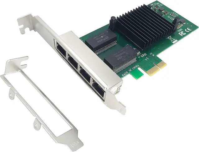 Main image of 4 Port RJ-45 10/100/1000Mbps PCI-Express x 4 Gigabit Ethernet Server Adapter Dual Port Network Interface Controller Card for I350AM4 Chipset HS-LGI350A-4BT
