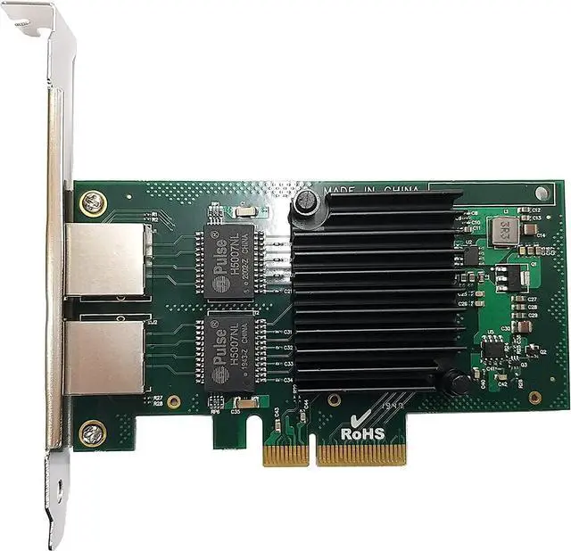Alt view image 3 of 5 - Dual Port RJ-45 10/100/1000Mbps PCI-Express x 4 Gigabit Ethernet Server Adapter Dual Port Network Interface Controller Card for I350AM2 Chipset, Compare to Intel I350-T2