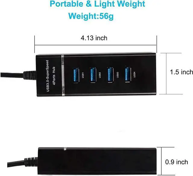Alt view image 5 of 6 - PS4/PS5 USB Hub, ApexOne 4-Port USB 3.0 Hub High Speed 5Gbps USB Splitter Adapter for PS4/PS5, Xbox One/360, Mouse, Keyboard, Laptop, Notebook PC, Moblie HDD, MacBook, Mac Pro/Mini, iMac, Surface Pro
