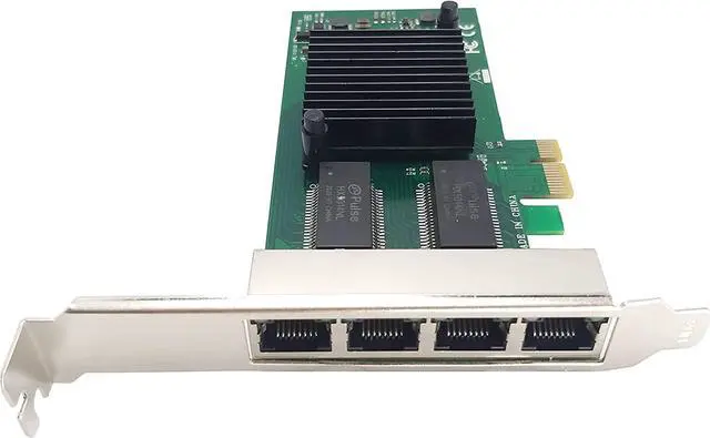 Alt view image 6 of 6 - 4 Port RJ-45 10/100/1000Mbps PCI-Express x 4 Gigabit Ethernet Server Adapter Dual Port Network Interface Controller Card for I350AM4 Chipset HS-LGI350A-4BT