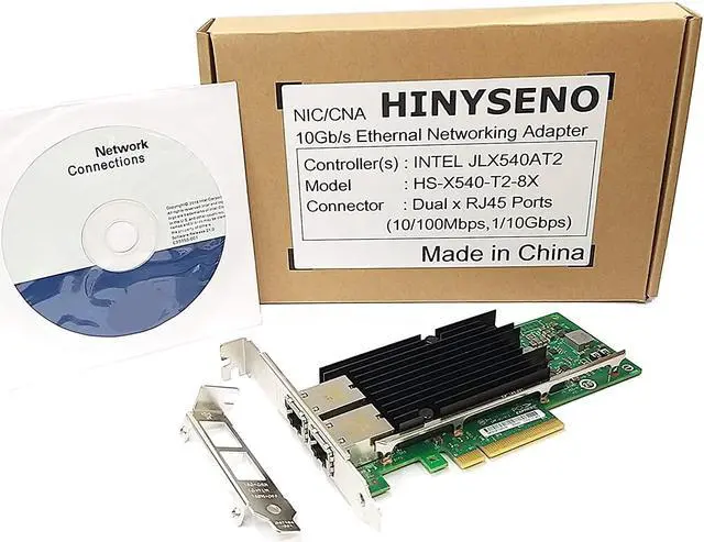 Alt view image 5 of 5 - Dual Port 10GbE RJ-45 PCI-Express x 8 Gigabit Ethernet Server Adapter Dual Port Network Interface Controller Card for X540 Chipset, Compare to Intel X540-T2