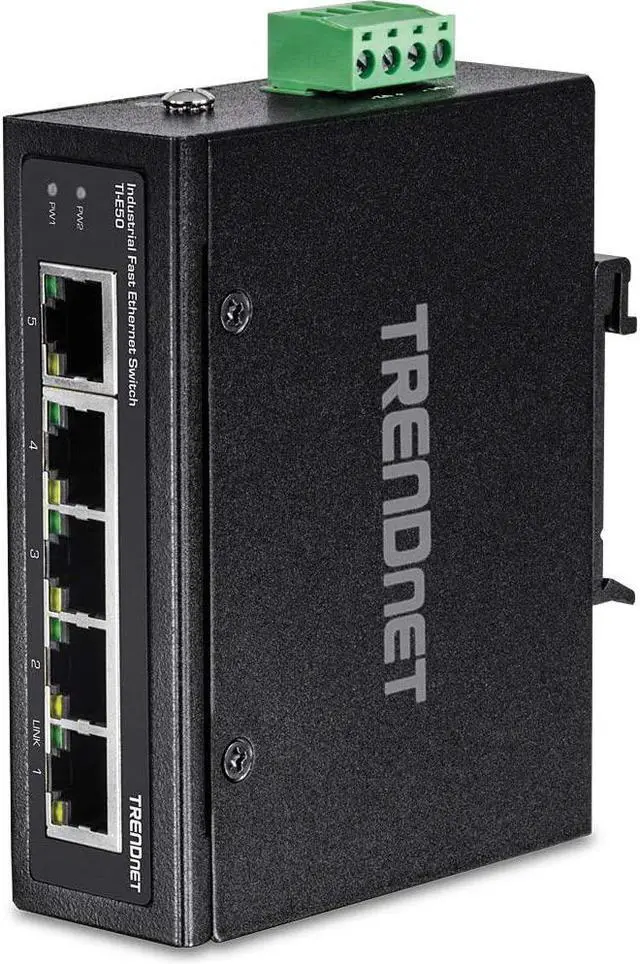 Alt view image 17 of 20 - TRENDnet TI-E50 (V1.0R) Unmanaged 5-Port Industrial Fast Ethernet DIN-Rail Switch