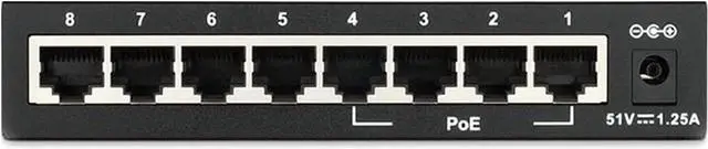 Alt view image 2 of 7 - D-Link Fast Ethernet Switch, 8 Port Unmanaged w/ 4 PoE Ports (802.3AF) Desktop Network Internet 10/100 Plug n Play (DES-1008PA)