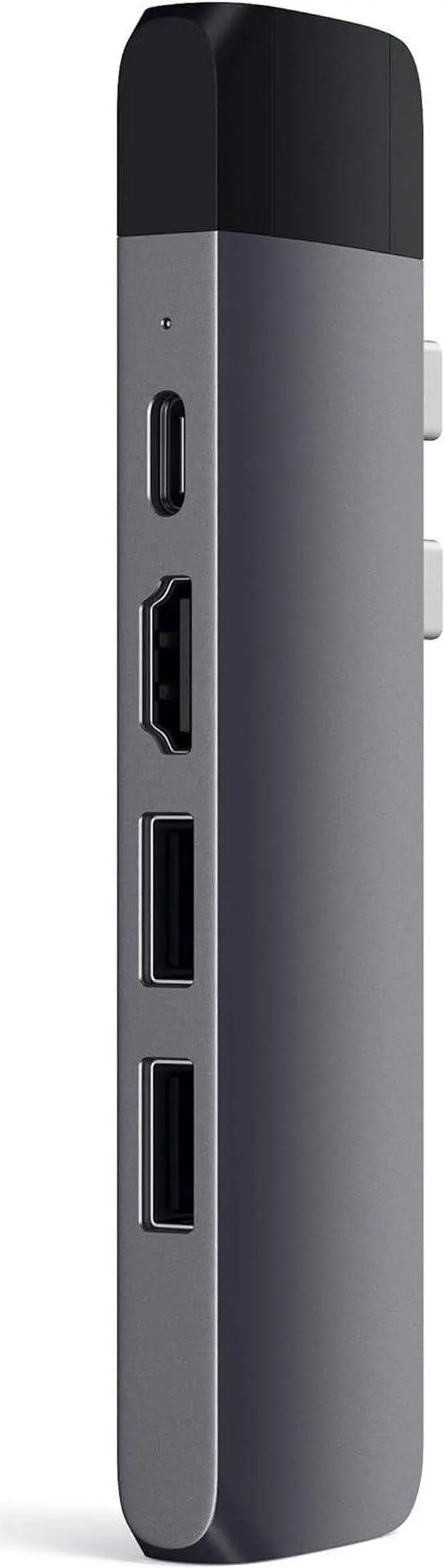 Alt view image 4 of 6 - Satechi Type-C Pro Hub Adapter with Ethernet - 4K HDMI, USB-C PD, Gigabit Ethernet, USB 3.0, Micro SD Card Slot - for M2/ M1 MacBook Pro/Air (Space Gray)
