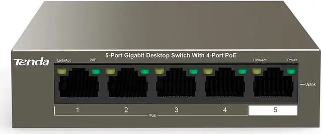 Alt view image 8 of 20 - Tenda TEG1105P-4-63W Unmanaged Switch