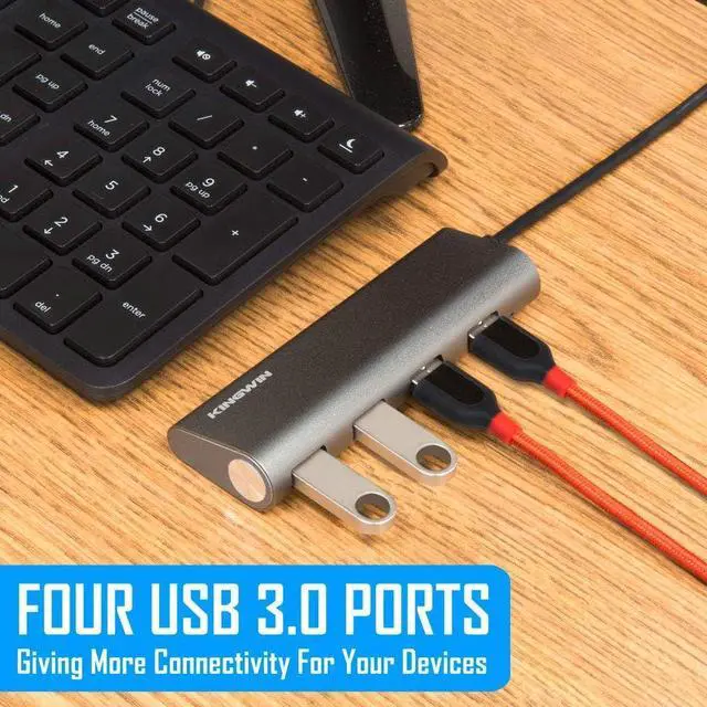 Alt view image 4 of 7 - USB Hub 4-Port (5Gps) Transfer Speed Kingwin Data Hub for Flash Drive & Card Reader on MacBook Pro, Mac Computer, Mini Computer, Mac Pro, and more